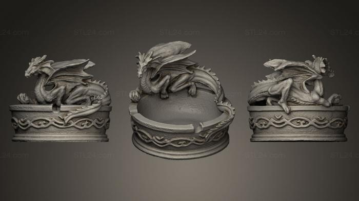 Ювелирные перстни и кольца (Пепельница с драконом, JVLRP_0014) 3D модель для ЧПУ станка